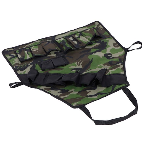 Monitoiminen taskullinen esiliina 600D Oxford-kangasta Camouflage-piknik-grilliesiliinat Vedenpitävä sotilasvihreä