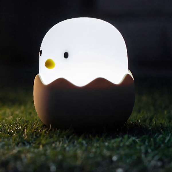 LED Børnenatlampe, Genopladelig USB Baby Natlampe Touch Silikone Børne Kylling Natlampe