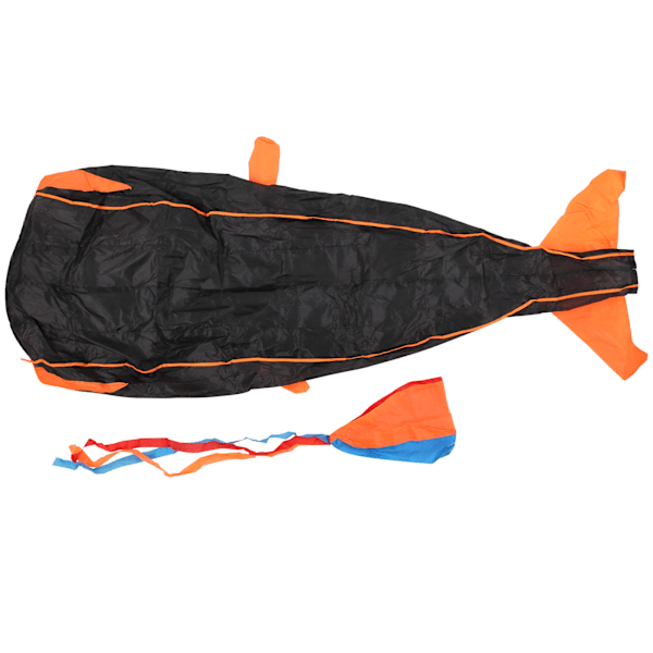 Delfinkite i polyester, 3D-tecknad djur, mjuk parafoil, utomhusleksak, svart