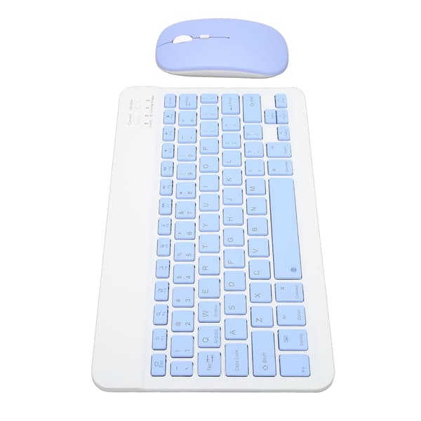 Trådløst tastatur musesæt 10 tommer computertastaturer musekombination til tablet mobiltelefon computer blå