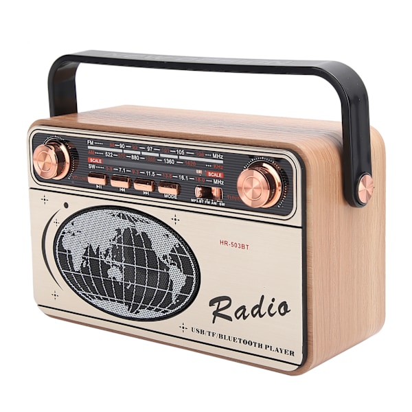 FM/AM/SW 3-bands radio - Bärbar USB-laddning Bluetooth-radio för U-diskminneskort