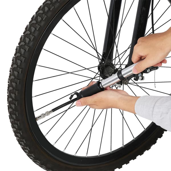 Mini bærbar cykelhåndpumpe i aluminium, dækluftpumpe til cykel