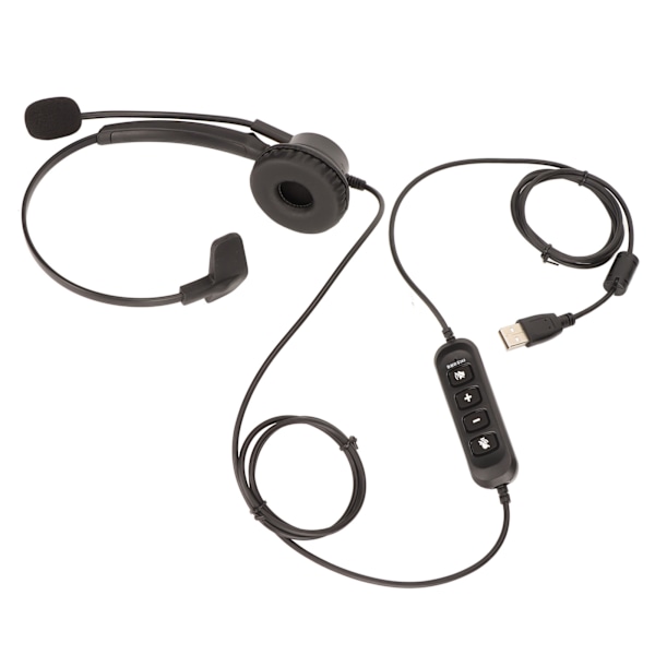 Single Ear Service Headset ENC Active Noise Cancellation USB Computer Headset for Office Kundeservice