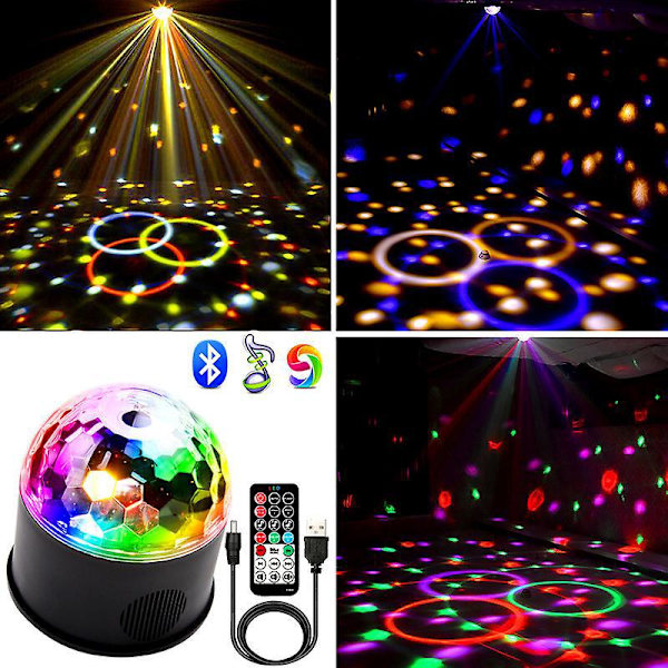 Portabla Bluetooth DJ-strobbeljus: Ljudaktiverade festljus för dansfester, födelsedagar och rum