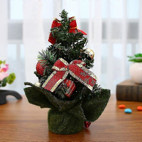 Bordsjulgran Liten Julgran Man Konstgjord Julgran med rosett (flerfärgad)