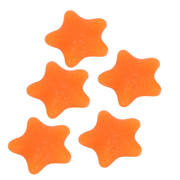 5 stjärnformade handgreppsbollar handledsfingerstyrketräning stressavlastningsboll orange 20 grader