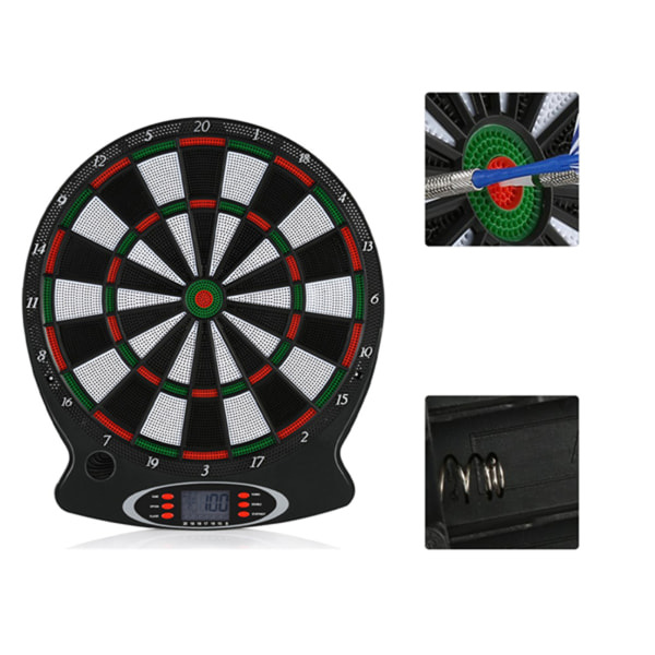 1 stk. Professionel elektronisk hængende darttavle LCD scoring indikator dart spil med 6 stk. pile