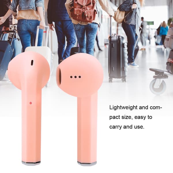 Bluetooth Headset Stereofonisk Brusreducering Beröring Vattentät Svettresistent TWS Hörlurar Rosa