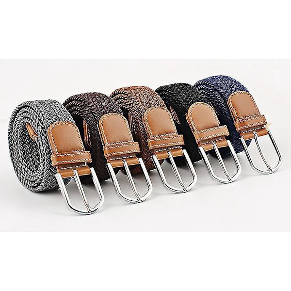 Elastiskt canvasbälte för män och kvinnor - Casual stretch vävt midjeband med spänne rosa 107cm