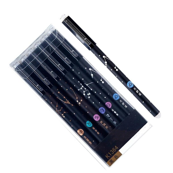 6-pack Suddgummi Penna med 20 Utbytbara Patroner Penna Klipp Design Bekväm Grepp Suddgummi Gel Penna med Suddgummi Svart