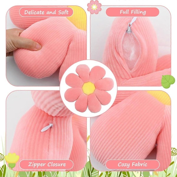 Blomster Gulvpude Siddehynde Blomsterformet Pude Sød Siddepude Stolhynde (Pink)