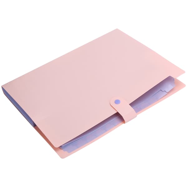 Mappeposer A4 MultiLayer Dokument Organizer Papir Opbevaring Informationslommer (Pink)