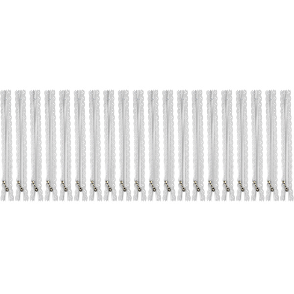 20 st 20 cm DIY nylon spets blixtlås spole blomma blixtlås för sömnad bröllopsklänning hantverk vit