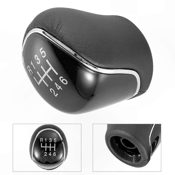 6-trins læder gearknop til Ford S-Max C-Max Kuga Galaxy Mondeo Mk4 Transit Tourneo bildele tilbehør Black