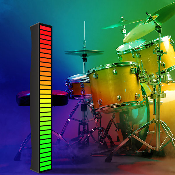 Lydreaktiv LED-lysbjelke RGB Fargerik APP-kontroll Lyd Musikkrytme Dynamisk Striplys for Bilspill PC TV-rom
