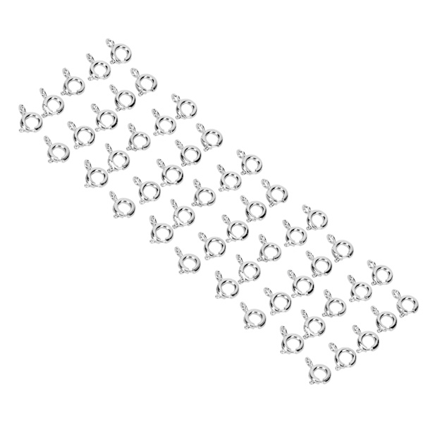 50 stk fjederringespænder 6 mm diameter 1,5 mm hul dekorative kobber runde låse til smykker sølv