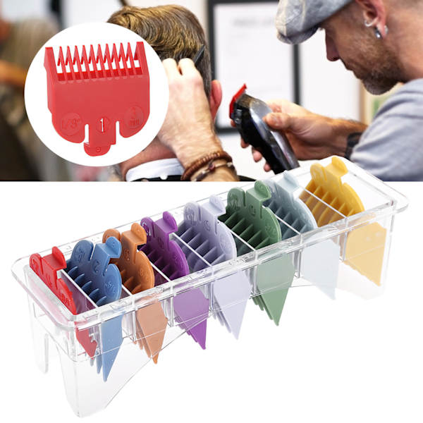 8 Størrelser Farvet Limit Kam Hårklipper Haircut Guide Vedhæftning Størrelse Kam