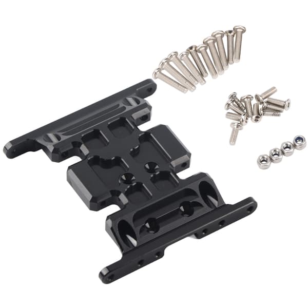 Gearkassebundplade i aluminiumslegering sort til AXIAL SCX10 / TFL Carframe RC-tilbehør