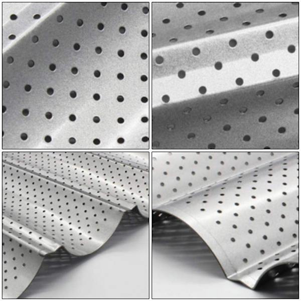 2-spors Baguette Bakebrett Nonstick Brødbakebrett Rustfritt Stål Bakeform