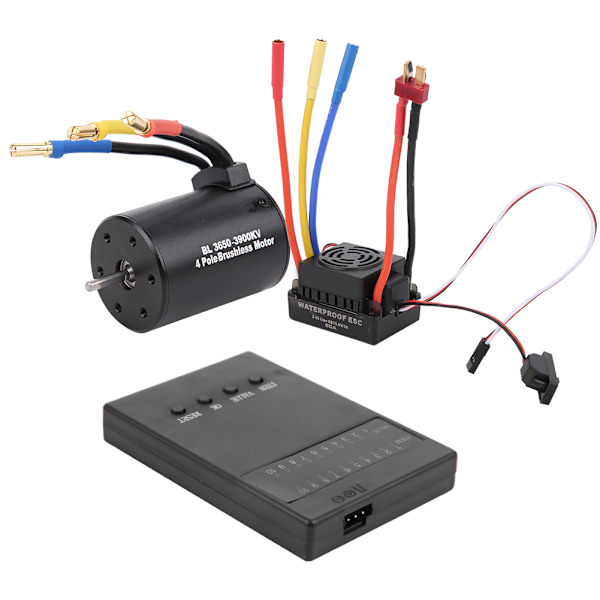 3650 3900KV Borstlös Motor Programmeringskort 60A ESC med Vattentät BEC för 1/10 RC Bil