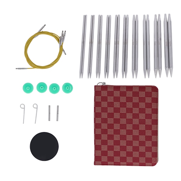 10 par utbytbara cirkulära stickningsnålar set ergonomisk design P-typ nålknappar stickningstillbehör för hemmet