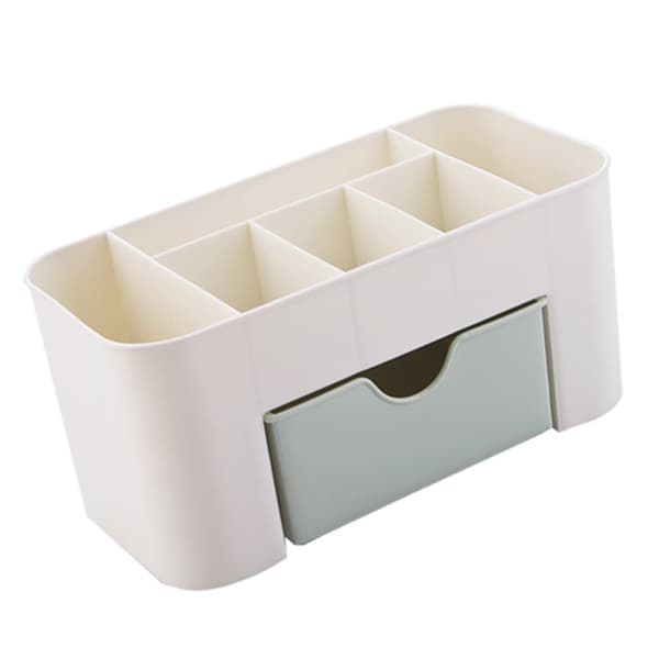 Kosmetik Makeup Organizer PP Multifunktionel 6 Rum Makeup Skrivebords Organizer med Skuffe Grøn