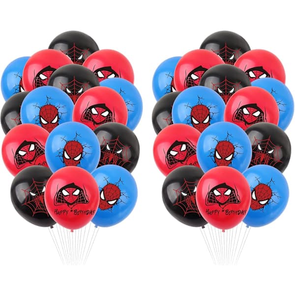 Spider-Man Ballon Dekorationssæt til Fødselsdagsfest - 30 Stk Tema Balloner [JR],D