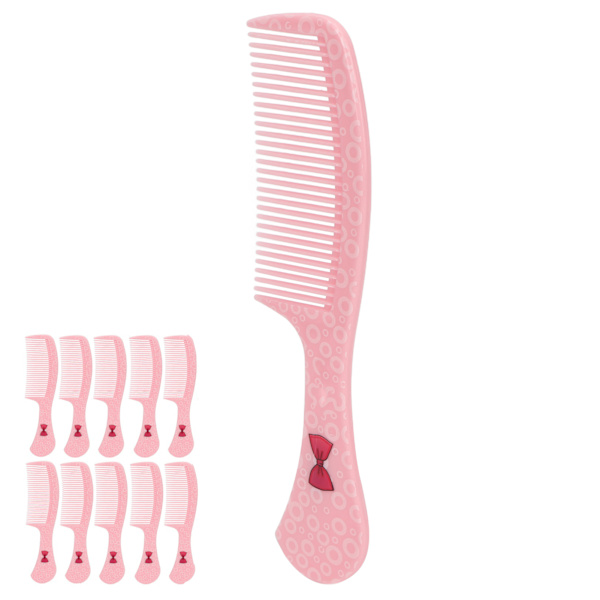 10 stk bredtannet kam forhindrer statisk ergonomisk rund kant bærbar hårstyling kam for hjemmet utendørs rosa