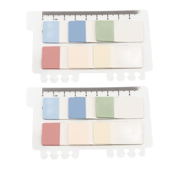 2 set genomskinliga klisterlappar 6 färger Morandi Vattentät genomskinlig PET klisterlappar för filklassificeringsindexetiketter