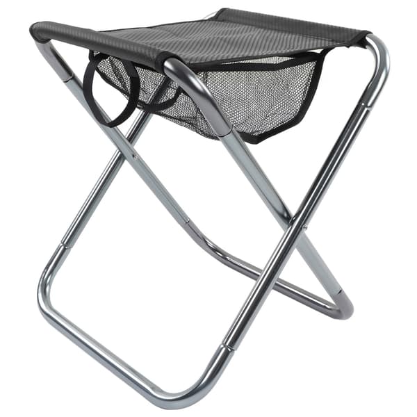 Udendørs bærbar foldestol aluminiumslegering tog maleri camping foldestol plus størrelse sølvgrå