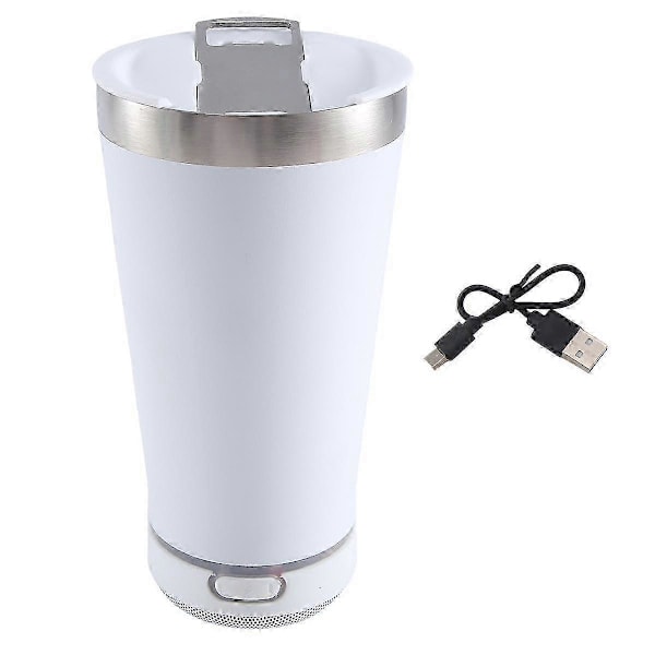 USB 16Oz Termosmugg med Bluetooth Återanvändbar Rostfri Dubbelväggig Mugg 473ML Isolerad Bi