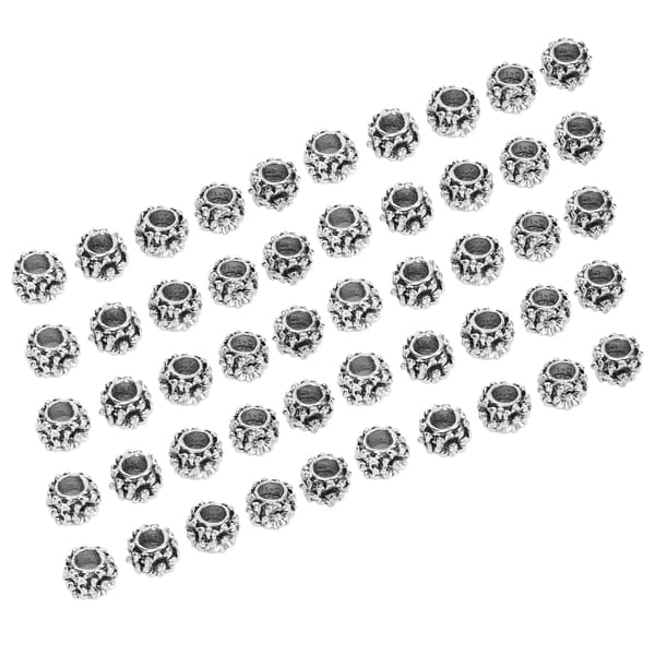 50 st multifunktionella skäggpärlor i legering, hårpärlor, rörpärlor, armband, halsbandstillbehör