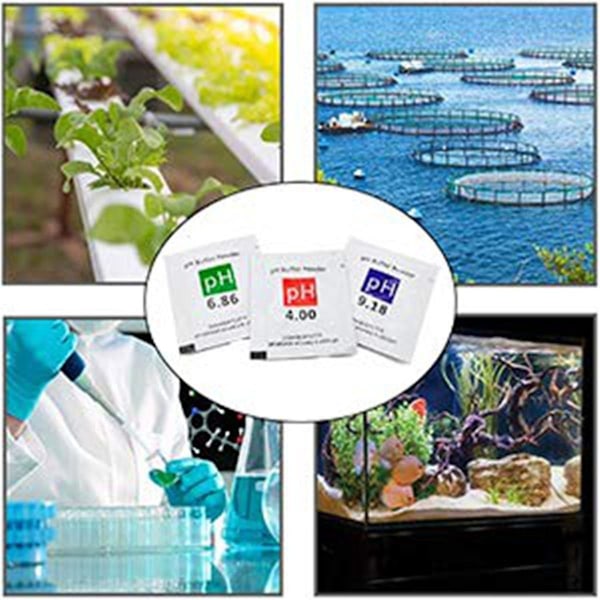 15 kpl PH-mittarin puskuriliuosjauhe 6,86/4,00/9,18, PH-kalibrointiliuospussit tarkkaan PH-mittaukseen - B10