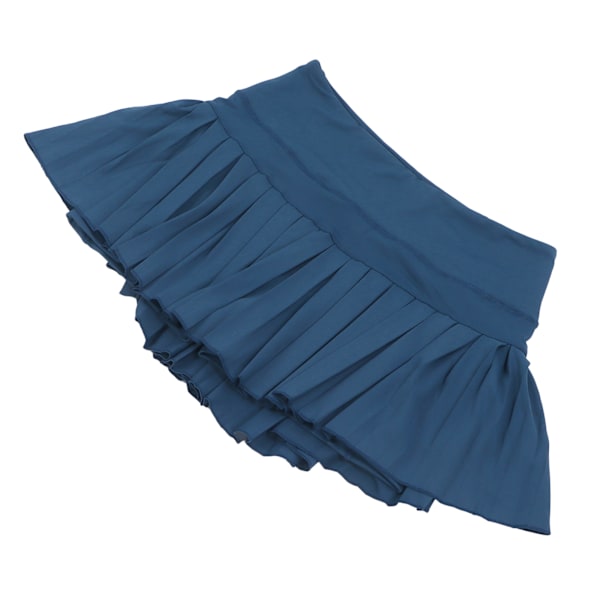 Flickad flickad kjol mode inre shorts elastisk träning sport kjol med fickor mörkgrön S