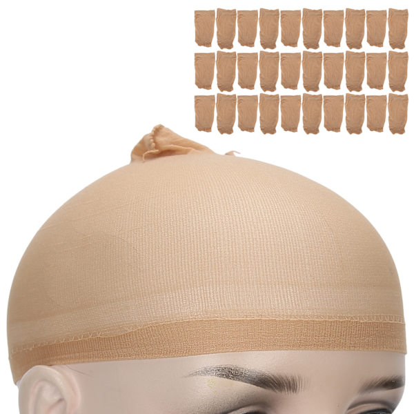 30st Professionell Strumpa Peruk Cap Stretchig Elastisk Tvättbar Bärbar Hårnät SetFleshcolor