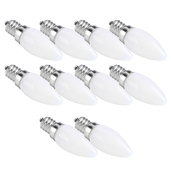 10 stk. Mini E12 LED-lyspærer 1,5W AC 230V til hjem, bil, skab, hotelbelysning