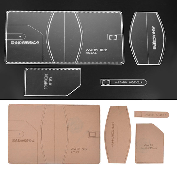 Läder mall Set Transparent akryl DIY handgjorda anteckningsbok cover Craft Tool