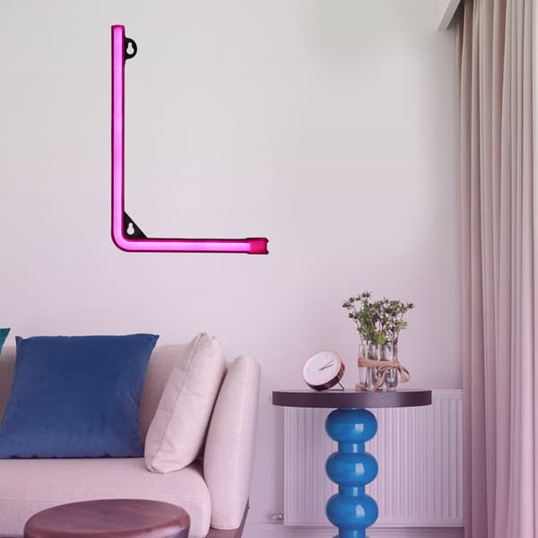 Bogstav L-formet LED Neon Lys Vægskilt Dekorativt Lys til Bryllupsfest Indretning Pink