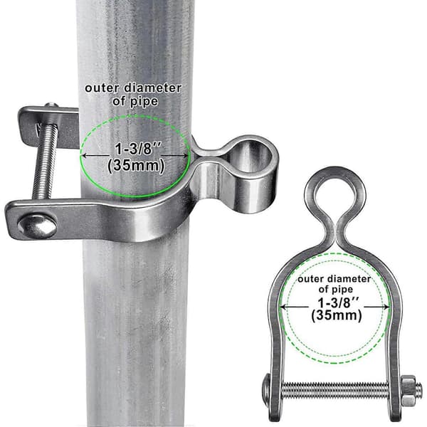 4-pack Wall Mounted Gate Hinge 1-3/8 Inch Farm Gate Hinge, 304 Stainless Steel Tube Gate Hinge, Fence Hinge Silver