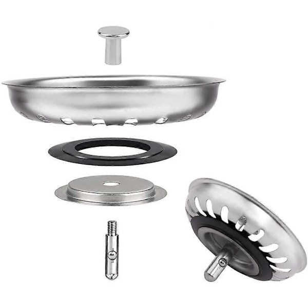 Vask Si Prop Rustfrit Stål Vask Prop Til Dit Køkken Badeværelse - Diameter 79mm 2 stk