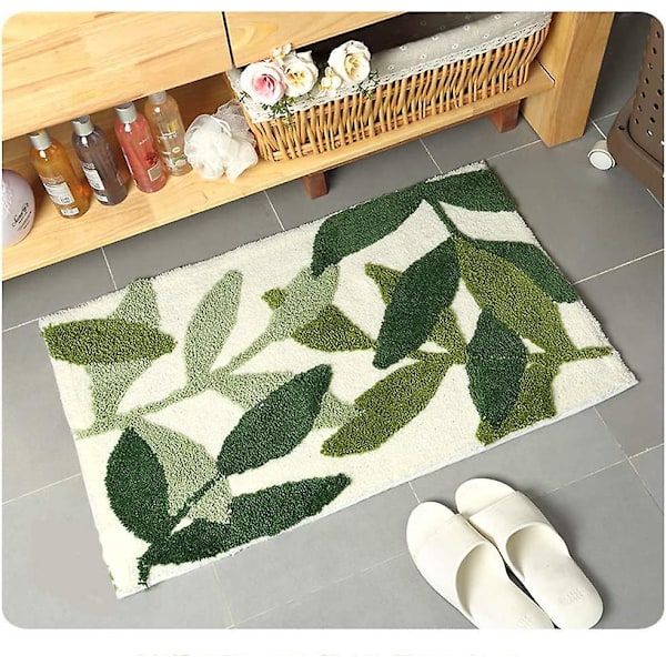 Halkskyddad Chenille Badrumsmatta - Vattentät Plysch Hushållsmatta för Dusch, Badrum, Hall, Sovrum, Vardagsrum (50 cm)