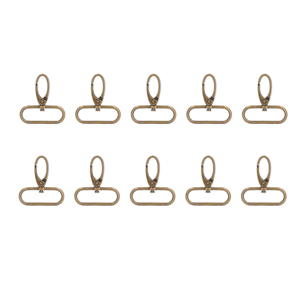 10PCS Keychain Hook 360° Rotation Fine Workmanship Rotating Hook Clamp Keychain ClipBronze