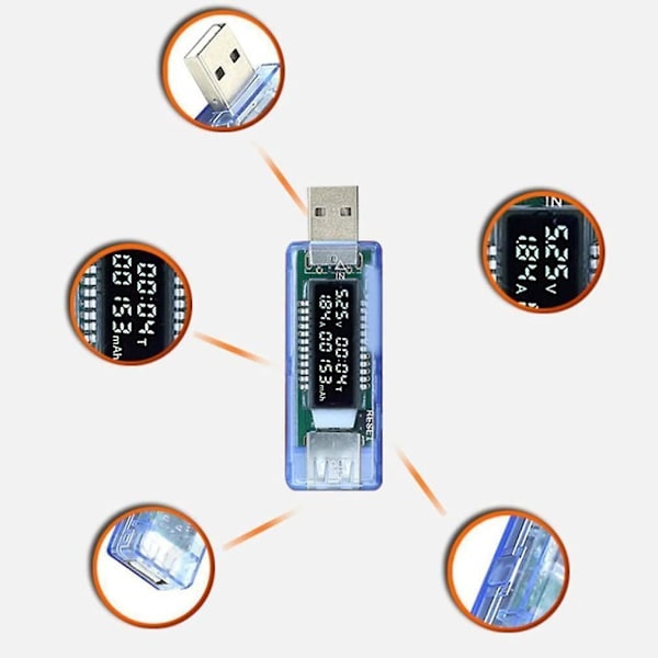USB Spänningstestare Digital Strömtestare Laddare Spänning Ström Spänningstest Hastighet Effektmätare Testare USB Strömtestare USB Spänningstestare