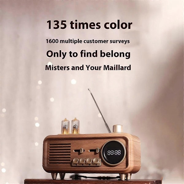 Portabel Retro Bluetooth Högtalare FM Radio Trådlös Subwoofer