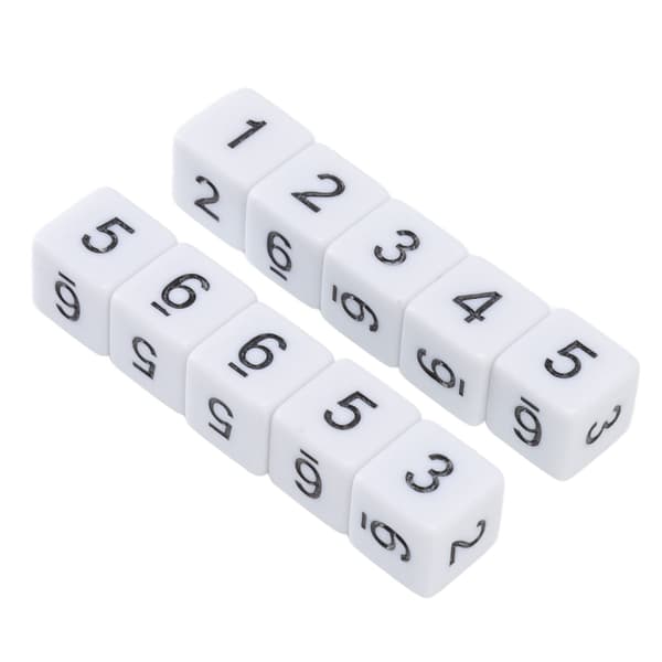 20 STK 16 mm seksidede terninger med tal Plast Multifunktions terningekube til brætspil Legetøjsbar Hjem