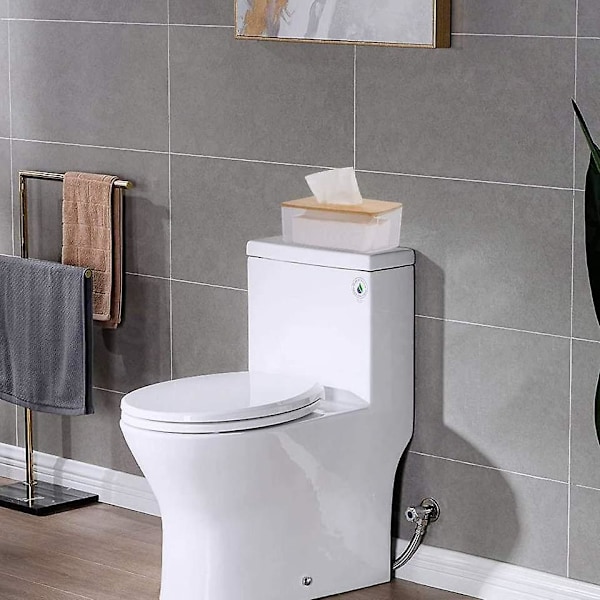 Bambuslåg Vævsæske Moderne Minimalistisk Design Transparent Beholder Vævsarrangør til Stue og Badeværelse