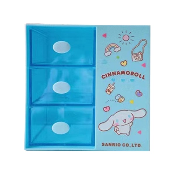 Skrivebord Opbevaringsboks Sød stil Indbygget skufferum Design Plast Makeup Opbevaringsboks til Home Blue