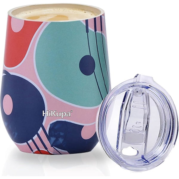 Isolerad Resemugg med Lock 355ml - Vakuumisolerad Termosmugg i Rostfritt Stål - Kaffekopp 11,5cm (Rosa)