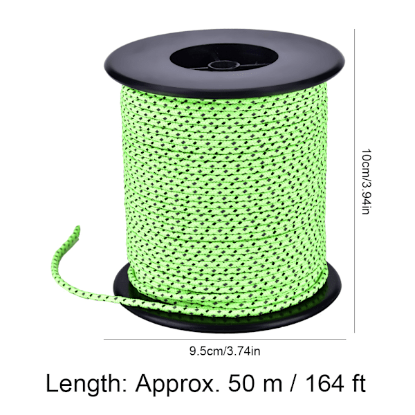 50m Utendørs Campingtelt Markise Reflekterende Guyline Tau Guy Line Cord Paracord