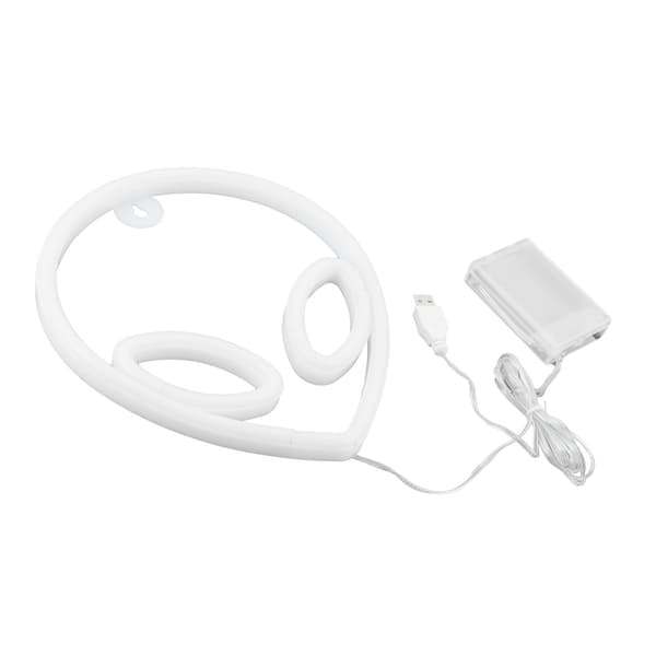 Alien Neonskylt Innovativ Väggdekoration Nattlampa Batteri/USB-driven Blå